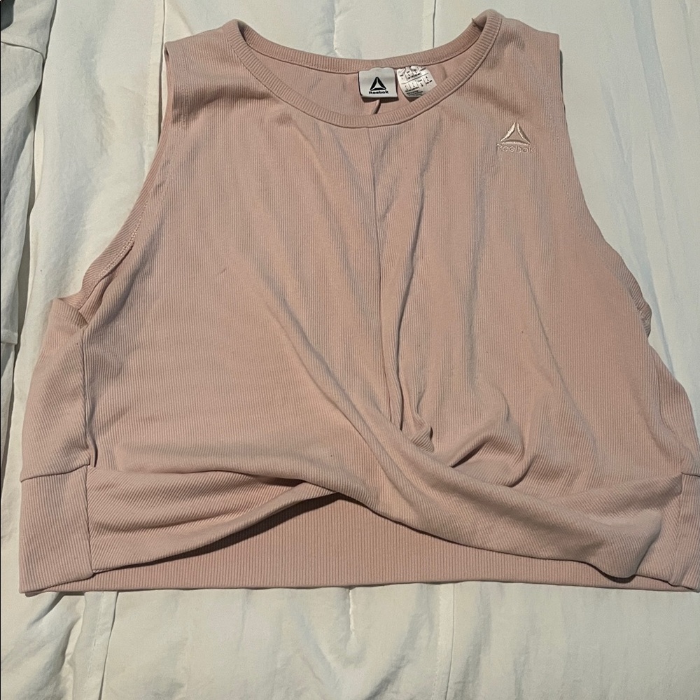 Reebok Blush Pink Twist Front Tank